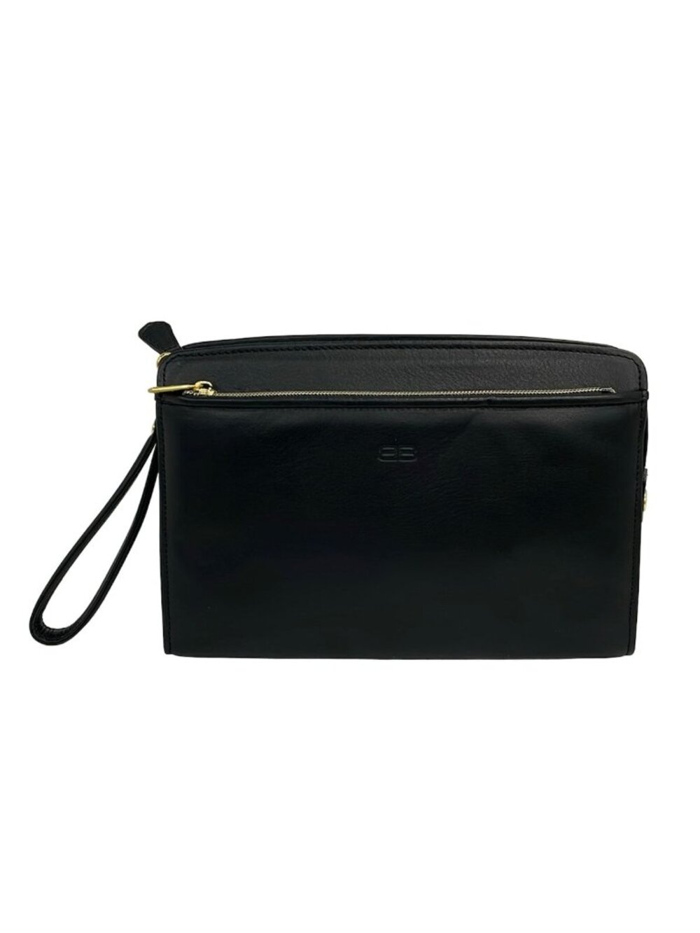Balenciaga BB Clutch Black Detachable Hand Strap Leather - Picture 1 of 10